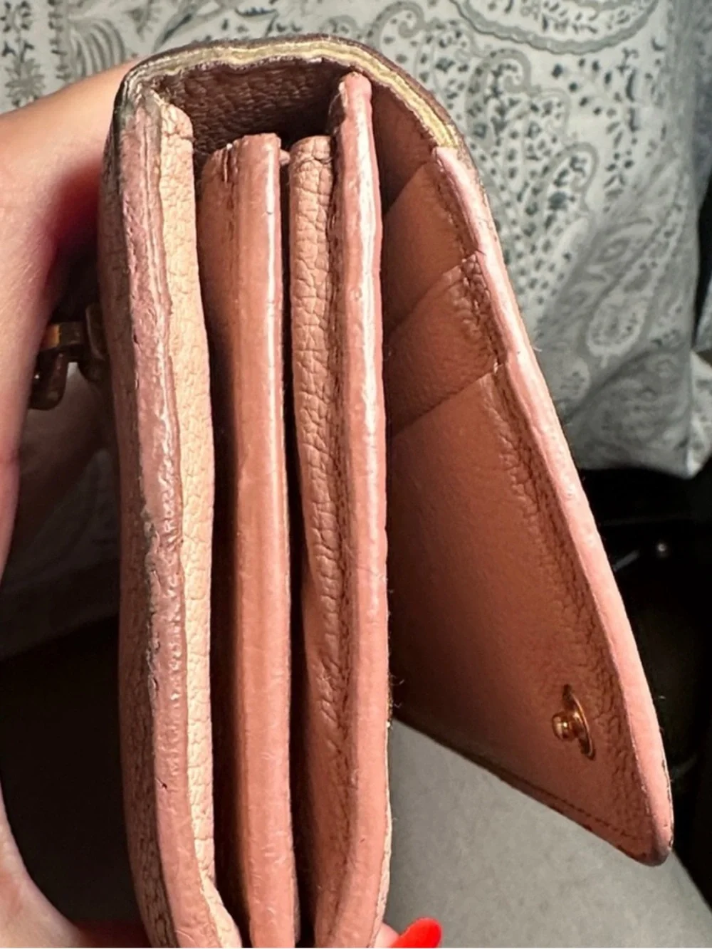 Miu Miu Madras Fiocco Bow Continental Wallet Blush Pink Leather COA -GUC - Picture 12 of 16